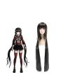 120cm Danganronpa V3 Harukawa Maki Black Long Cosplay Wigs