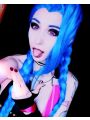 130cm Anime LOL Arcane Jinx Blue Cosplay Wigs