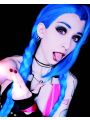 130cm Anime LOL Arcane Jinx Blue Cosplay Wigs