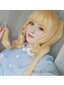  KILL LA KILL Nui Wallpaper Long Culry Blonde Synthetic  Cosplay Wigs 