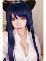 League Of Legends the Nine-Tailed Fox Ahri Long Deep Blue Game Cosplay Woman Wigs