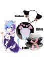 Black And White Cat Ears Tail Cat Claw Cos Props Headwear Cosplay