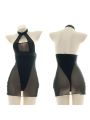 Black High Fork Translucent Sexy Lingerie Cosplay Costume