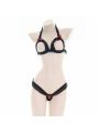 Black Lace Sexy Hollow Bikini Cosplay Costume