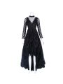 Black Sexy Gothic Victorian Elegant Dress With Waistband Cosplay Costumes-1