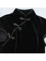 Black Velvet Cheongsam Dress Cosplay Costume 