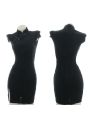 Black Velvet Cheongsam Dress Cosplay Costume 