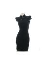 Black Velvet Cheongsam Dress Cosplay Costume 