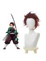 Blade of Demon  Kimetsu no Yaiba Tanjirou Kamado Red Black Cosplay Wigs