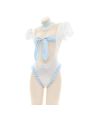 Blue Backless Bow-Knot Underwear Cosplay Costume