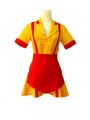 2 Broke Girls Max and Caroline Yellow and Red Cosplay Costumes
