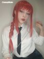 Chainsaw Man Makima Orange Weave Cosplay Wigs