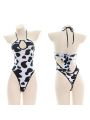 Cow Print Girl's Bodysuit Cosplay Costume