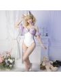 Cute White Mixed Light Purple Bunny Girl Sexy Cosplay Costume