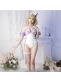 Cute White Mixed Light Purple Bunny Girl Sexy Cosplay Costume