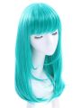 Women 65cm Long Teal Green Anime Synthetic Hair Straight Cosplay Wigs 