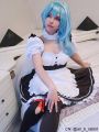 Game Genshin Impact Eula Blue Mixed White Cosplay Wigs