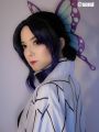 Demon Slayer Kochou Shinobu Short Purple Gradient Color Cosplay Wigs