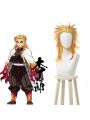 Demon Slayer  Rengoku Kyoujurou Yellow Mixed Red Ponytail Cosplay Wigs