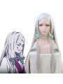 Demon Slayer Rui Spider Mother Silver Long  Cosplay Wigs Free Headdress