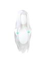 Demon Slayer Rui Spider Sister White Long  Cosplay Wigs Free Headdress 