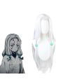 Demon Slayer Rui Spider Sister White Long  Cosplay Wigs Free Headdress 
