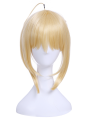 Fate Go Saber Artoria Pendragon Synthetic Short Blonde Cosplay Wigs