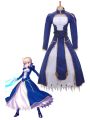 Fate Stay Saber Night Rin Deep Blue Dress Cosplay Costume Customized