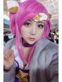 Game LOL Star Guardian Champion Lux Pink Short Cosplay Wigs with Ponytails