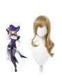Game Genshin Impact Lisa Curly Light Brown Long Cosplay Wigs