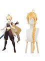 Game Genshin Impact Traveler Aether Blonde Long Braided Cosplay Wigs