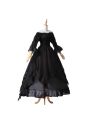 Women Renaissance Victorian Medieval Black Long Vintage Dress