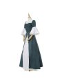 Women Renaissance Victorian Medieval Green Long Vintage Elegent Dress