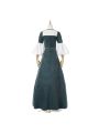 Women Renaissance Victorian Medieval Green Long Vintage Elegent Dress