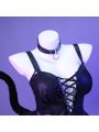 Halloween Cat Girl Dress Black Cosplay Costume