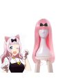 Kaguya-sama wa Kokurasetai Tensai-tachi no Renai Zunousen Chika Fujiwara Pink Long Cospaly Wigs 