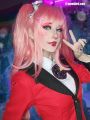 Kakegurui Yumemite Yumemi 100cm Long Pink Straight Cosplay Wigs