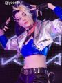 LOL KDA ALL OUT Akali Cosplay Costume 