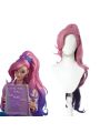 LOL KDA BADDEST Seraphine Pink Mixed Purple Long Ponytail Cosplay Wigs