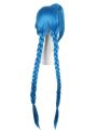 LOL Loose Cannon Jinx Blue Long Cosplay Woman Wigs