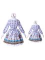 Lolita Long Sleeve Lace Dress Princess Pastoral Style Lolita Costume