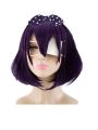 Kakegurui Midari Ikishima Short Purple Mixed Black Anime Cosplay Woman Wigs