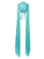 120cm Supper Long Green Vocaliod Cosplay Wigs Megurine Miku Straight Clip on Ponytails Full Hair