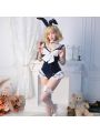 Navy Blue Bunny Girl Uniform Cosplay Costume