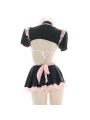 Pink Black Maid Sexy Pajama Cosplay Costume