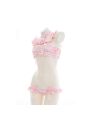 Pink Cheongsam Ruffled Underwear Cosplay Costume
