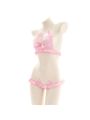 Pink Cute Bow Sexy Lingerie Cosplay Costume