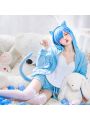 ReZERO -Starting Life in Another World Rem Ram Cat Pajamas 2 Colors Daily Cosplay Costume
