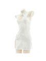 Sexy Backless White Lace Cheongsam Cosplay Costume