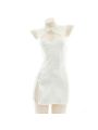 Sexy Backless White Lace Cheongsam Cosplay Costume